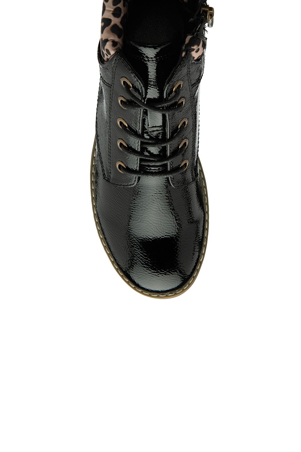 Lotus Lotus Women's 'Lexis' Patent Flat Ankle Boots in Black - 4