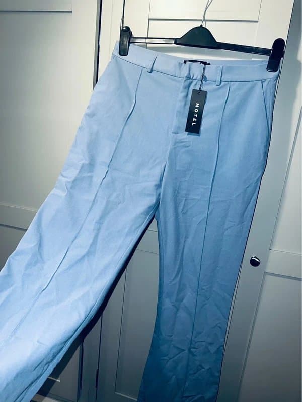 Motel Baby blue motel smart flare trousers size 12