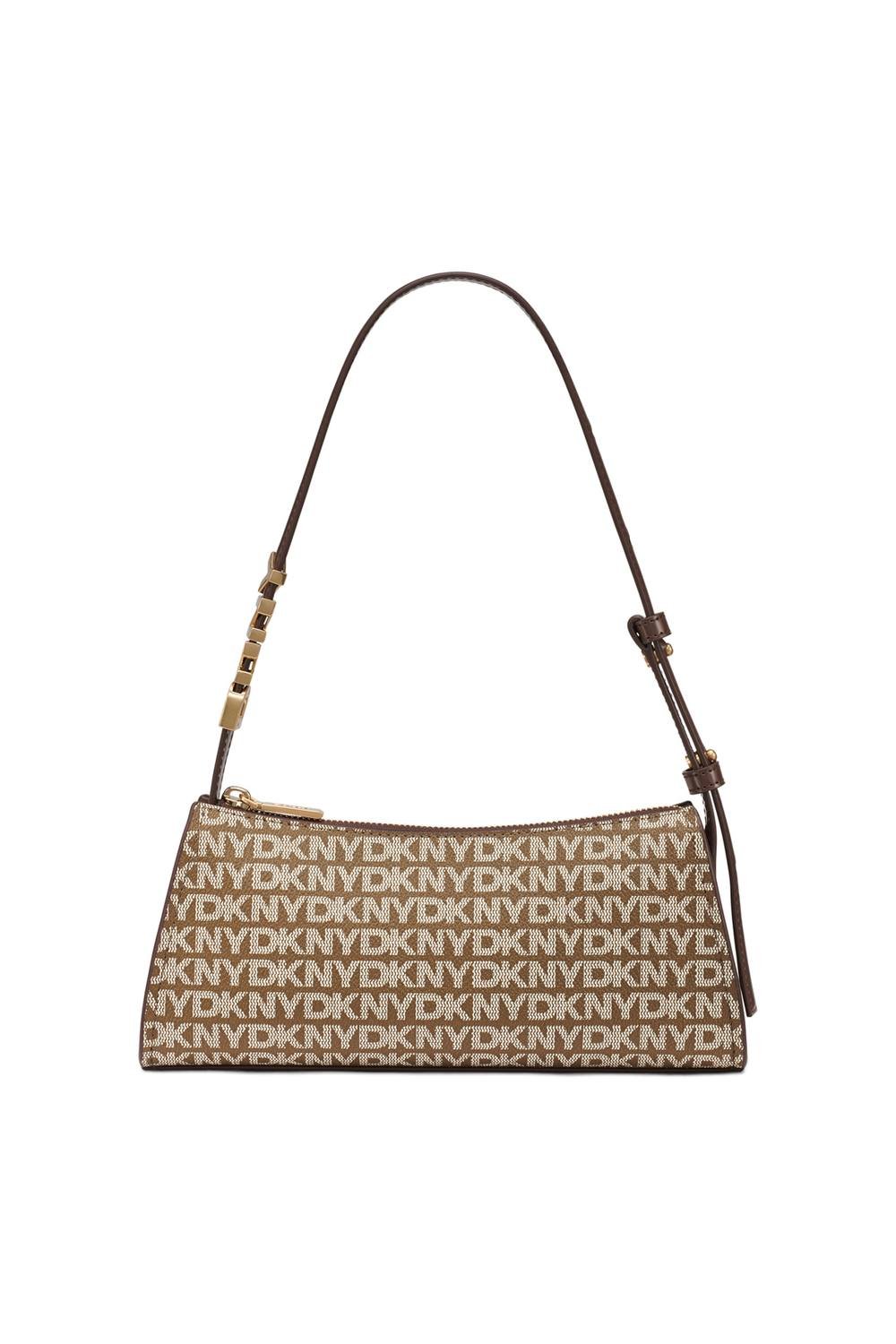 DKNY DKNY Women's Avril Tz Shoulder Hobo Bag Chino Logo in Brown - 2