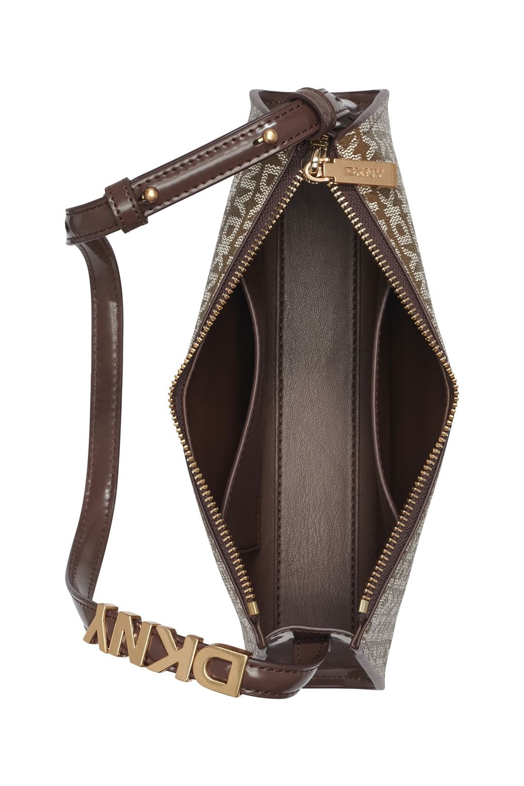 DKNY DKNY Women's Avril Tz Shoulder Hobo Bag Chino Logo in Brown - 4