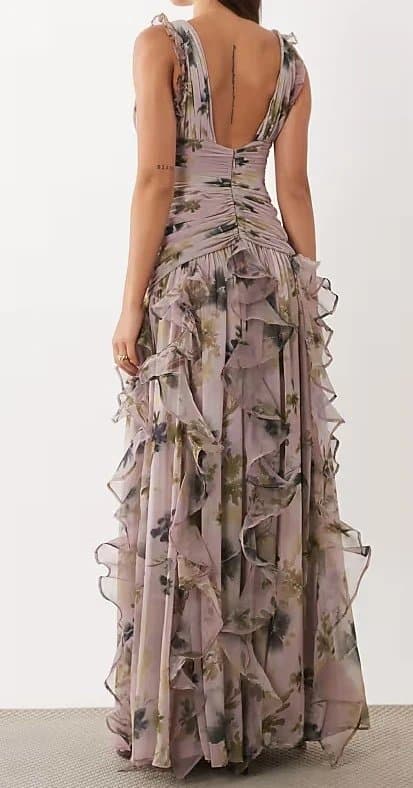 ASOS Luxe ruched maxi dress