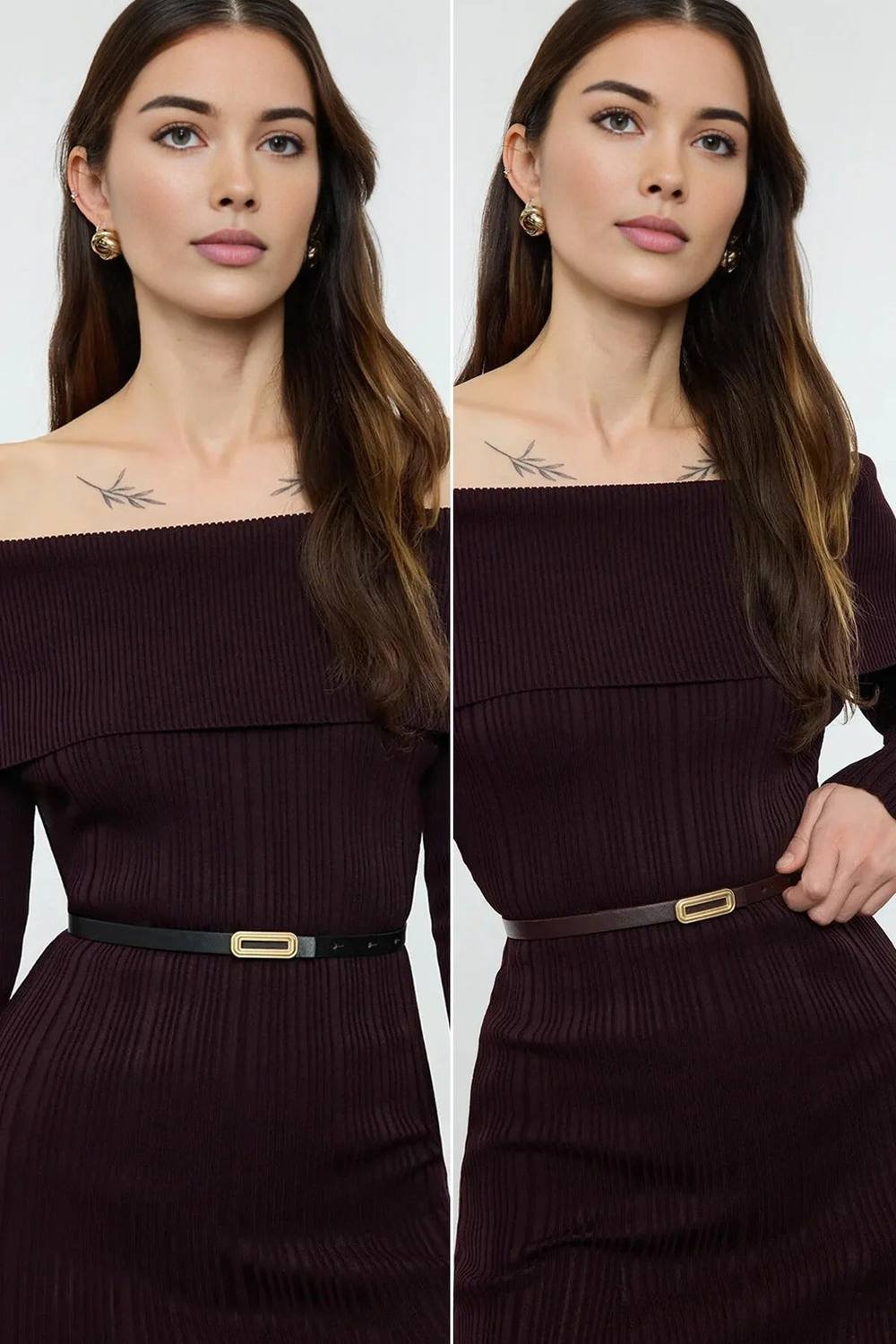 WOVCOR WOVCOR Double Pack Rectangular Buckle Women's Belt - 4