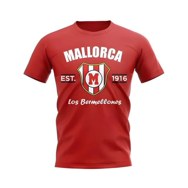 Mallorca Mallorca Men's Personalised Established Football T-Shirt in Red - 2