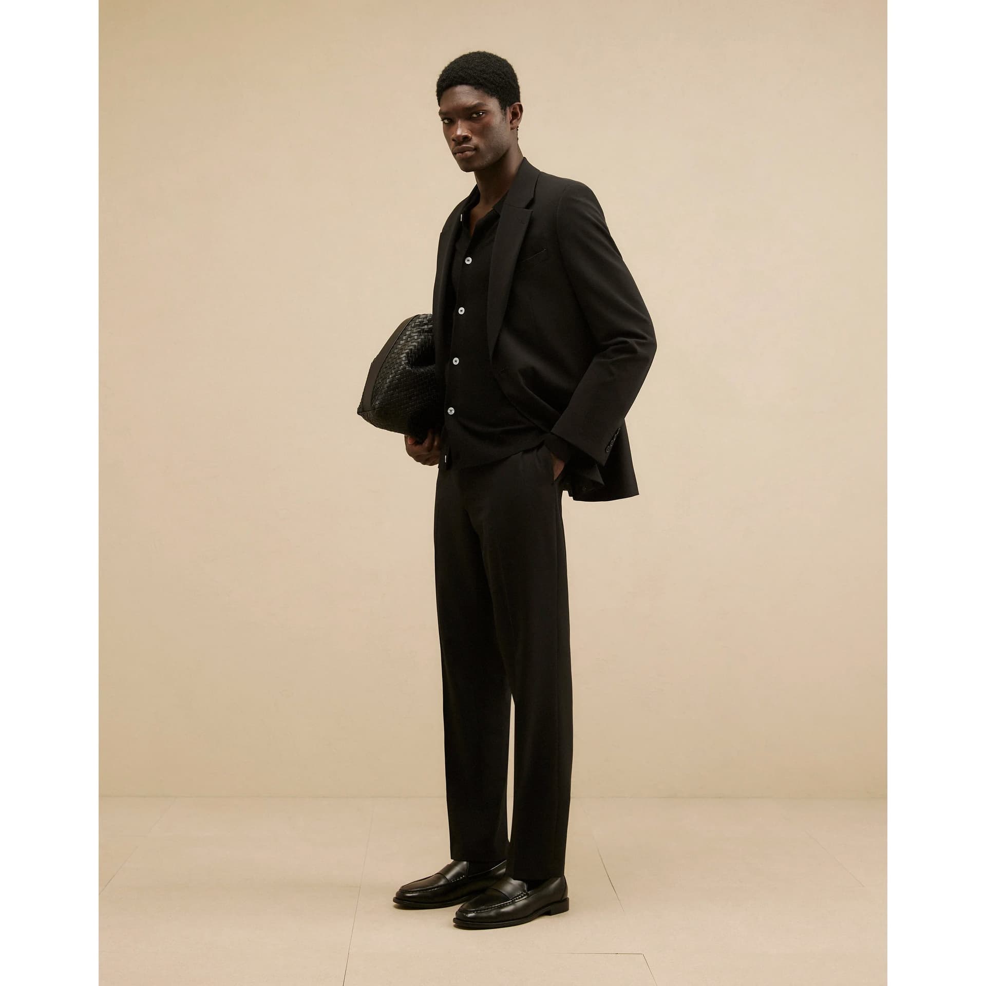 River Island Mens River Island Black Regular Fit Suit Trousers