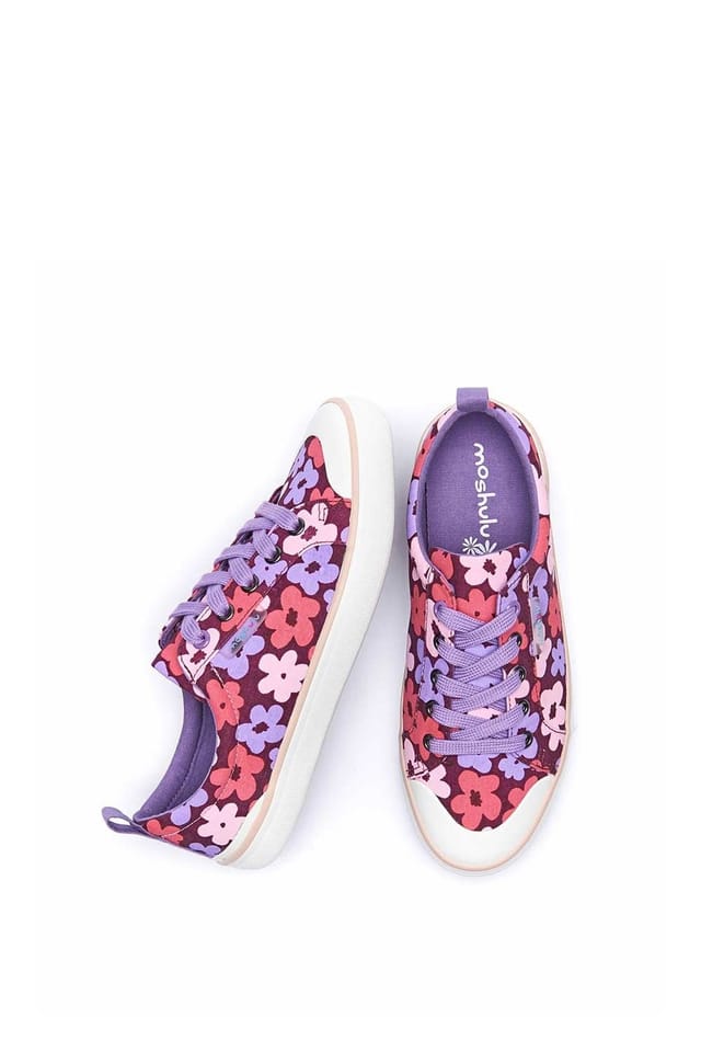 Moshulu Moshulu Women's 'Mousehall' Comfortable Lace Up Trainers in Magenta - 2