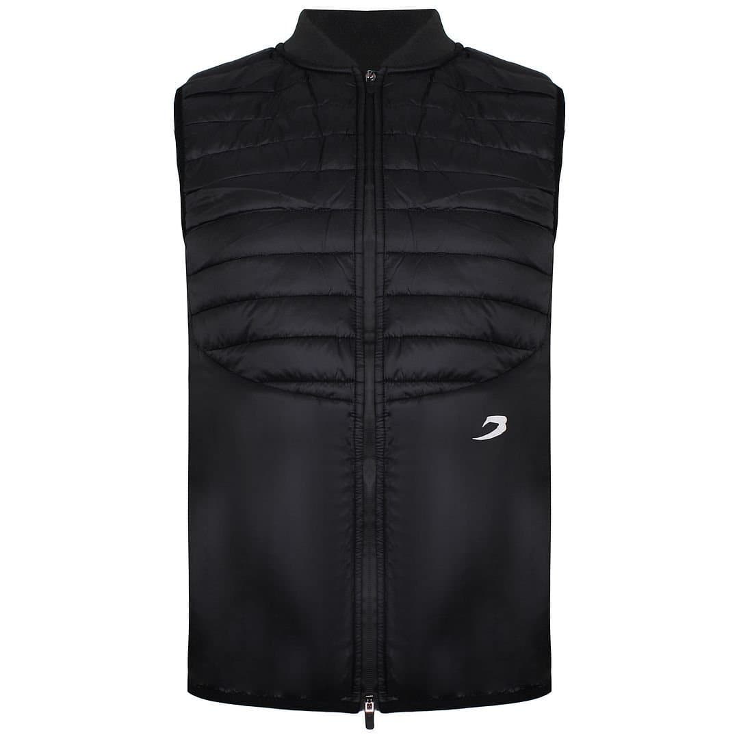 BoxRaw BoxRaw Men's Zip Up Black Sleeveless Reflective Logo Nelson Gilet