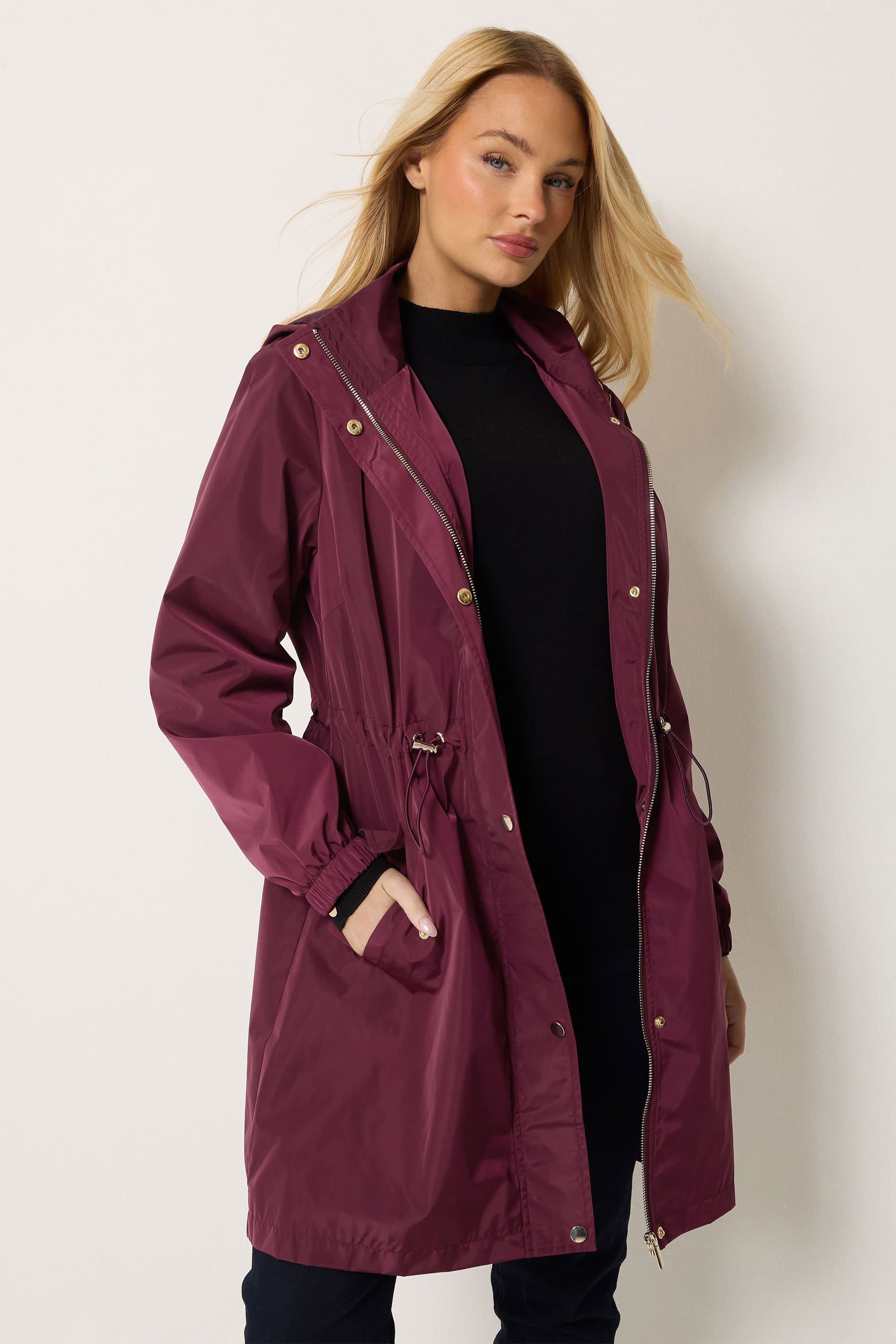 M&Co M&Co Women's Rain Jacket in Wine