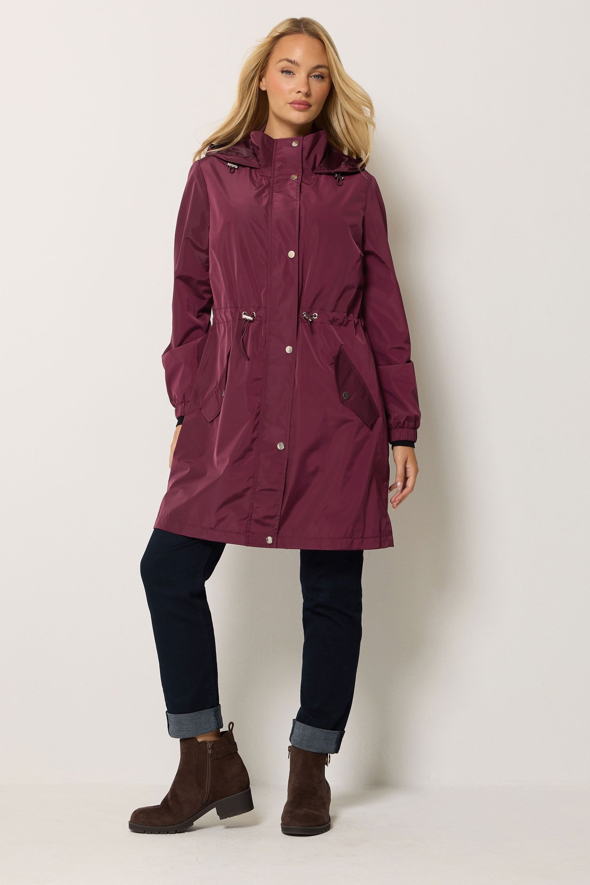 M&Co M&Co Women's Rain Jacket in Wine - 4