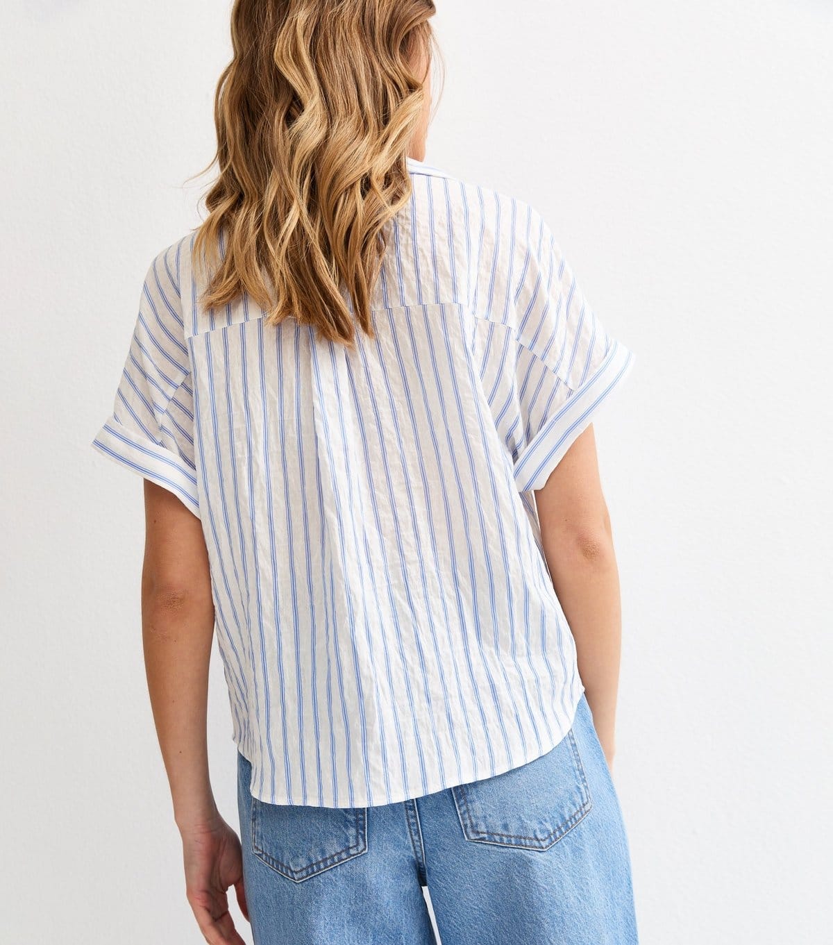 New Look Women's Blue Skinny Stripe Pattern Shirt New Look - 4