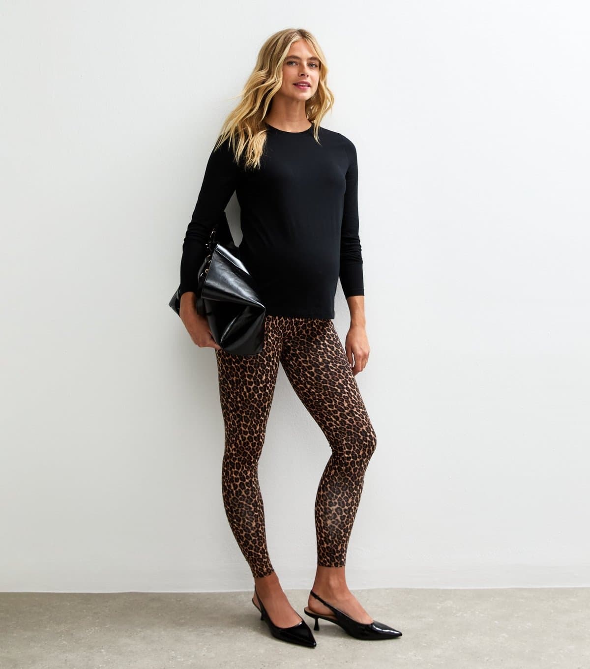 New Look New Look Brown Leopard Print Maternity Leggings