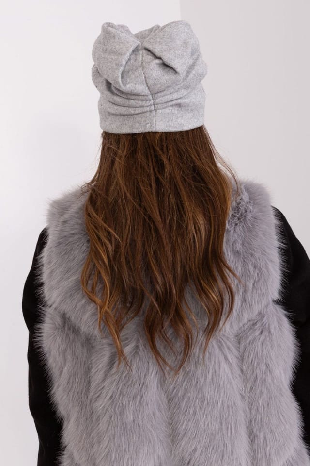 Love Lace Love Lace Women's Warm Winter Cashmere Beanie Hat with Rhinestone Decoration Embellished in Grey - 3