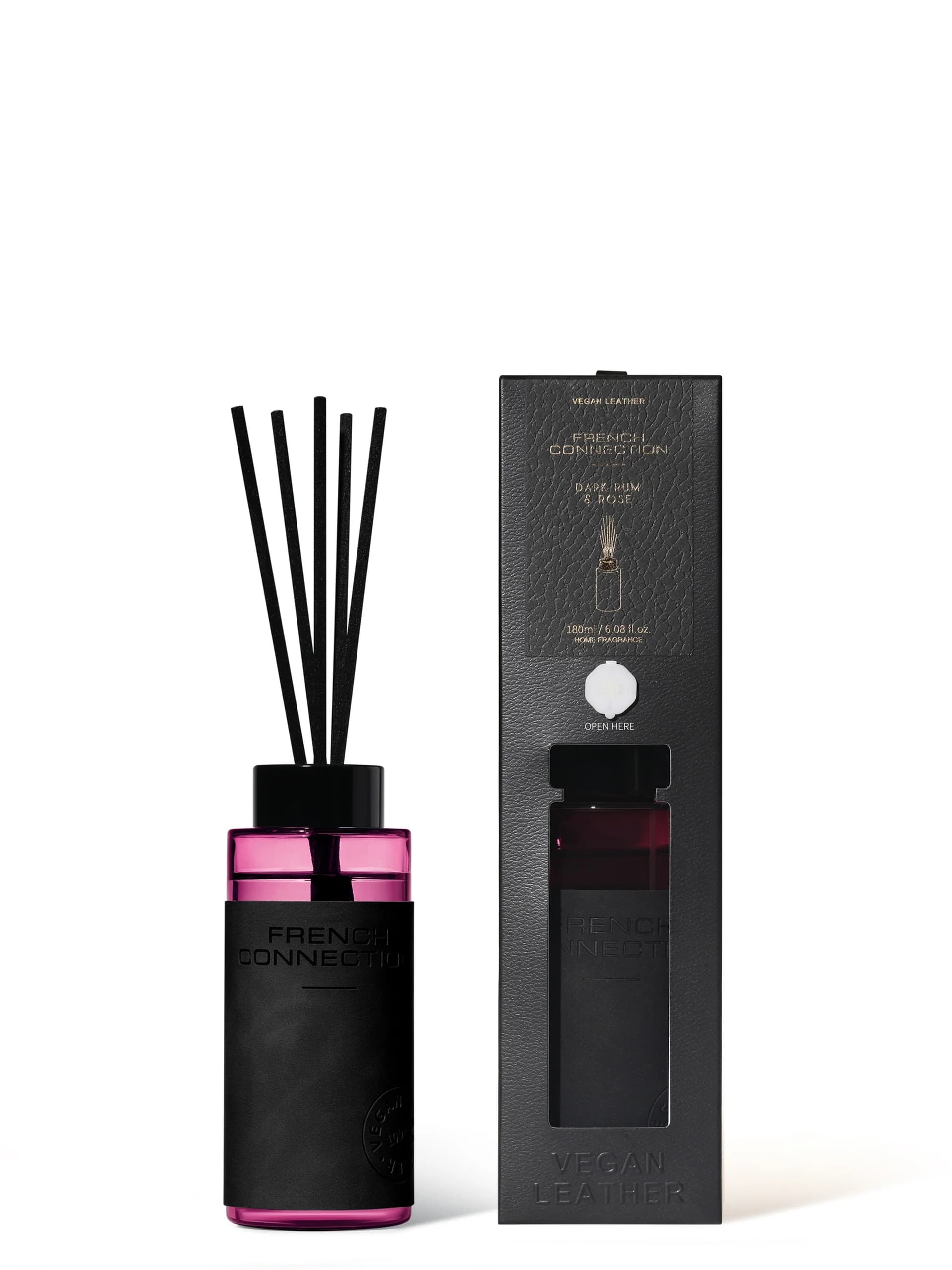 French Connection Dark Rum & Rose Vegan Leather Diffuser Rum Rose