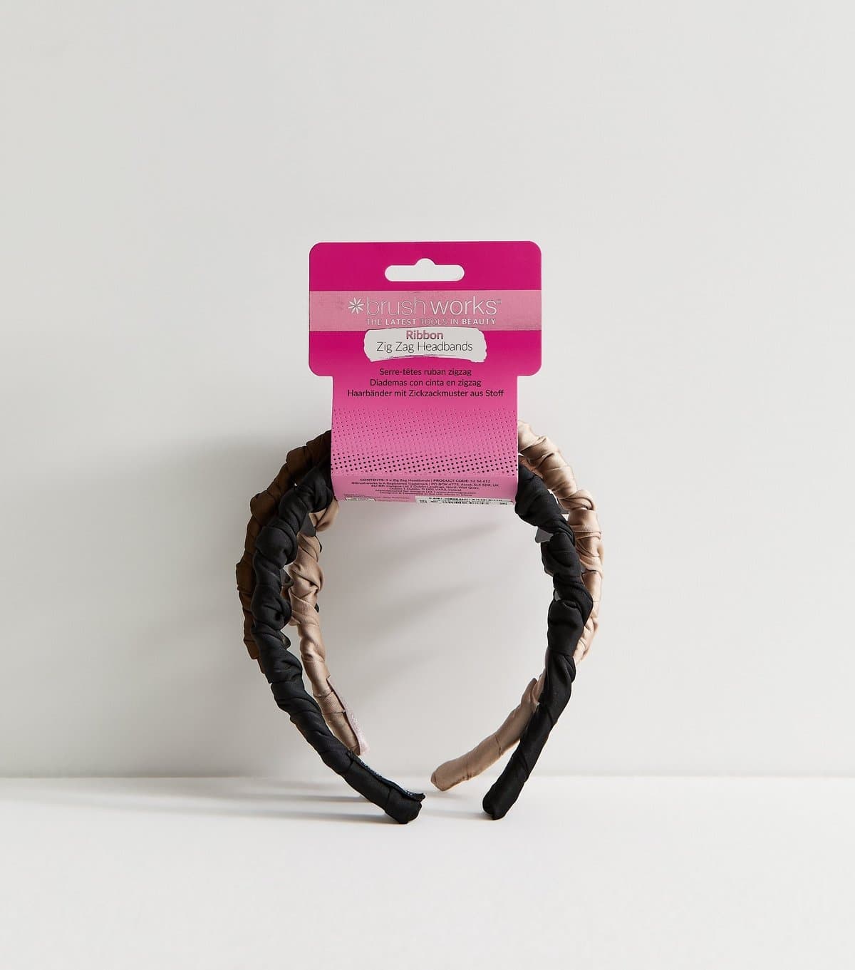 Unknown Brushworks Brown Pack Of 3 Ribbon Zig Zag Headbands  New Look