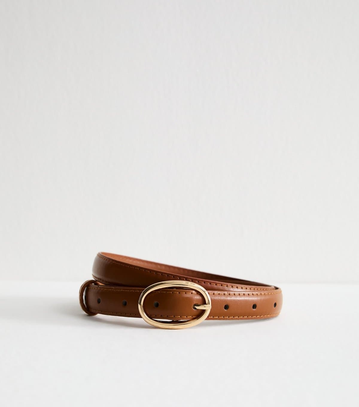New Look New Look Tan Oval Buckle Faux Leather Belt