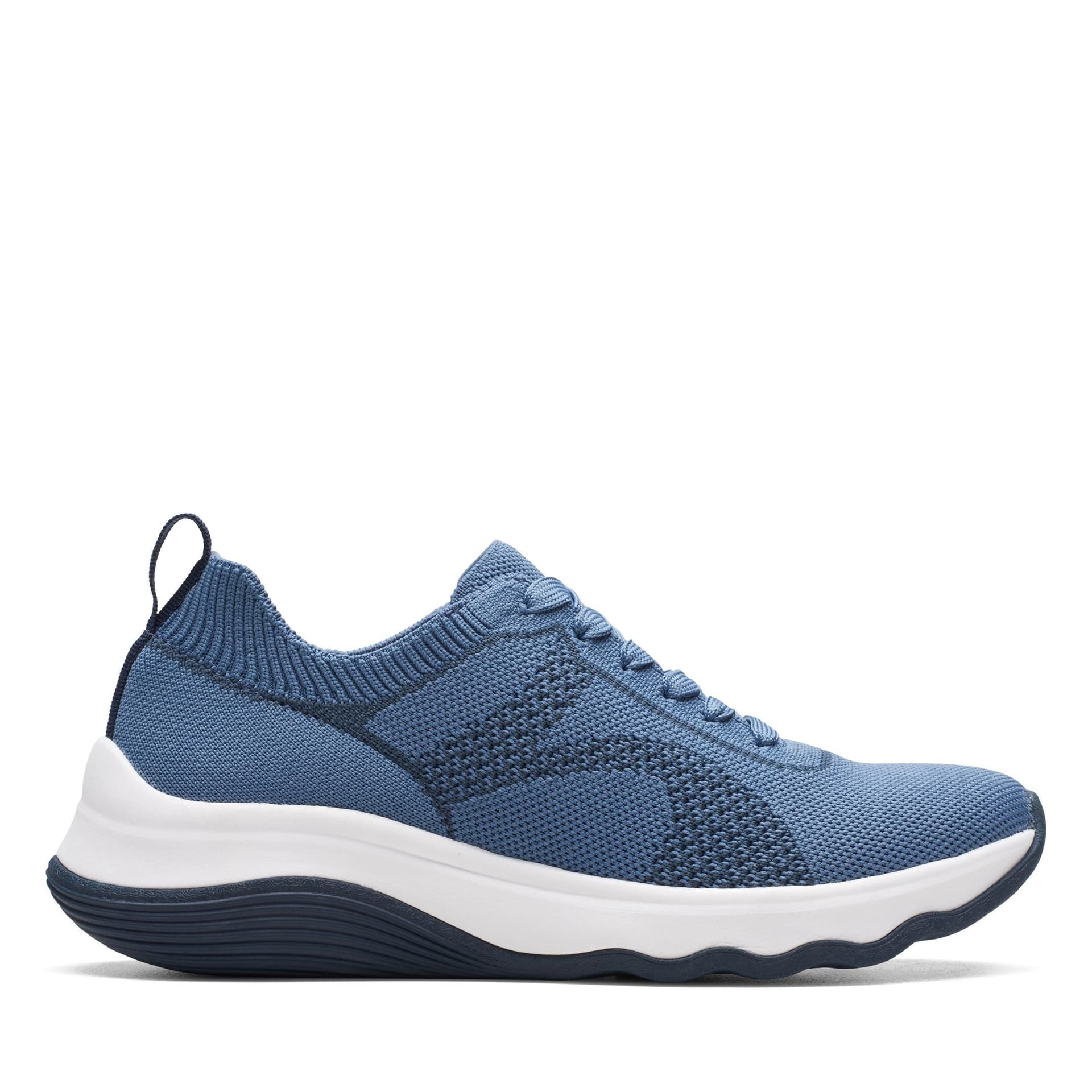 Clarks Clarks Women's Circuit Tie Denim Blue Knit Trainers