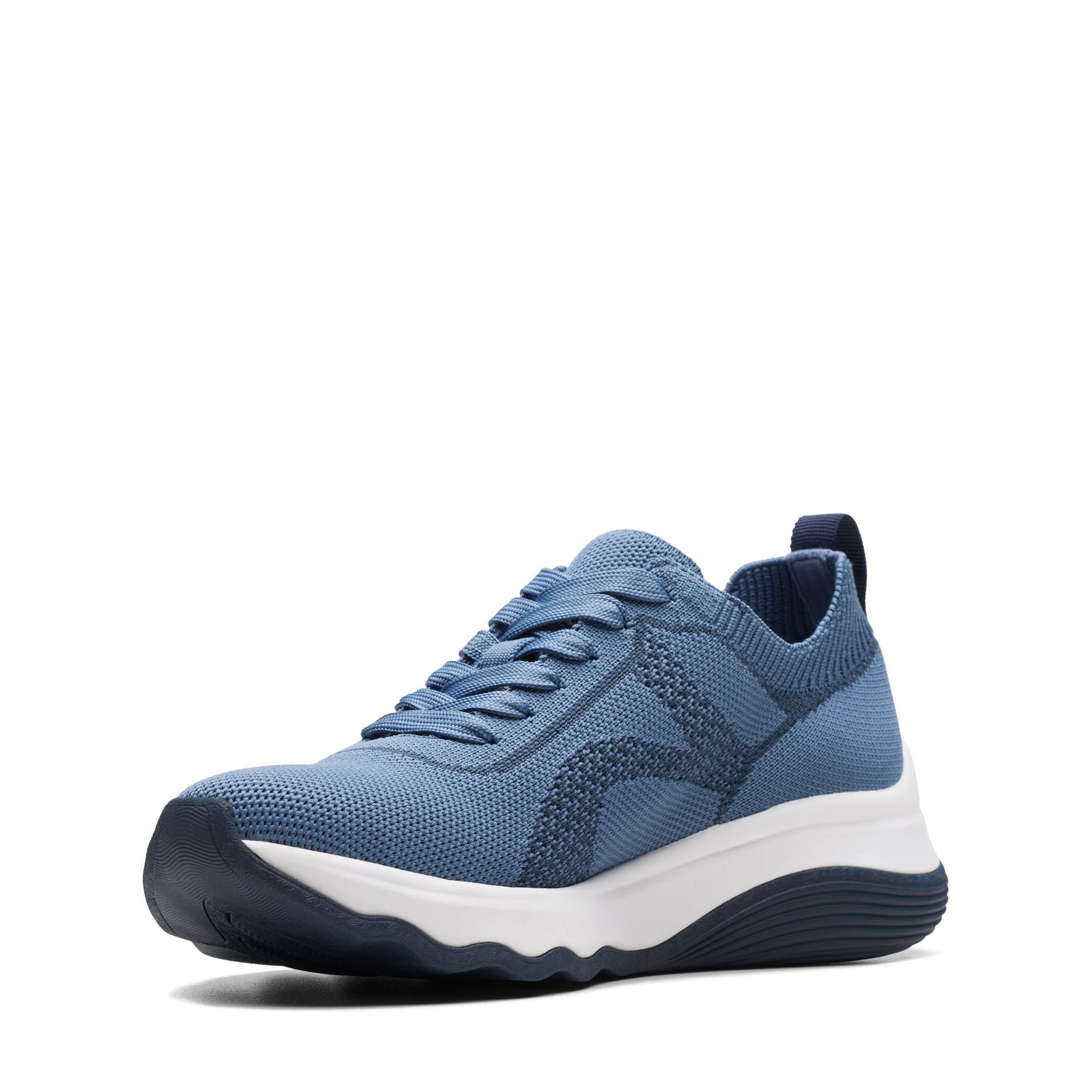 Clarks Clarks Women's Circuit Tie Denim Blue Knit Trainers - 4