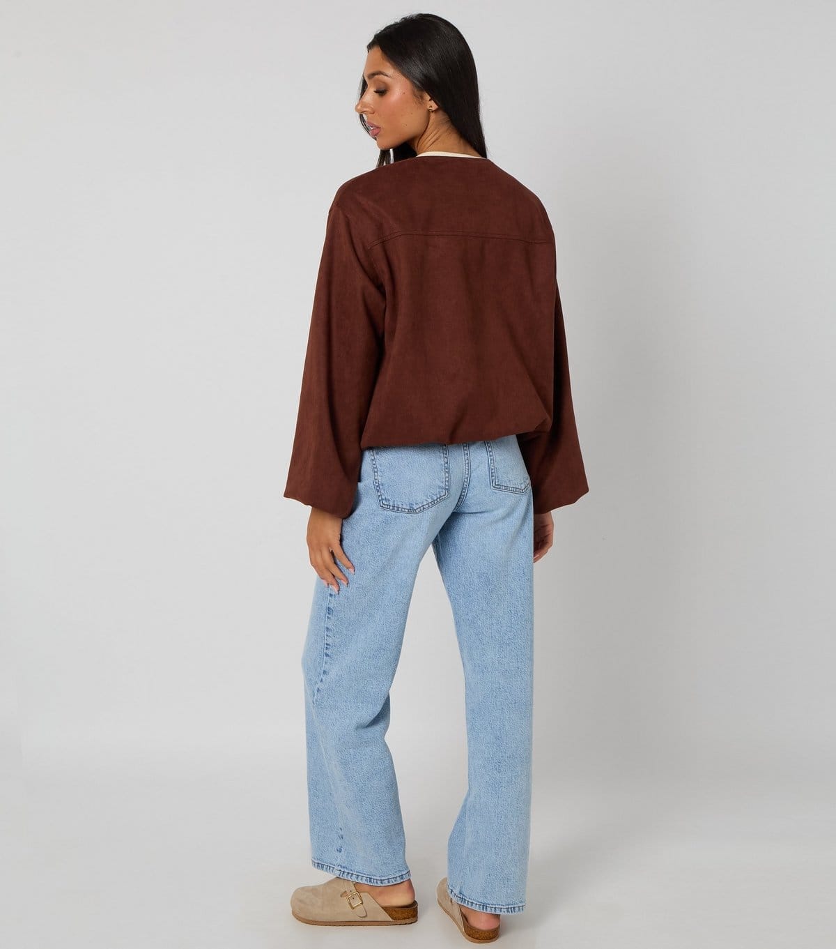 Urban Bliss Women's Rust Faux Suede Bubble Hem Jacket Urban Bliss New Look - 4