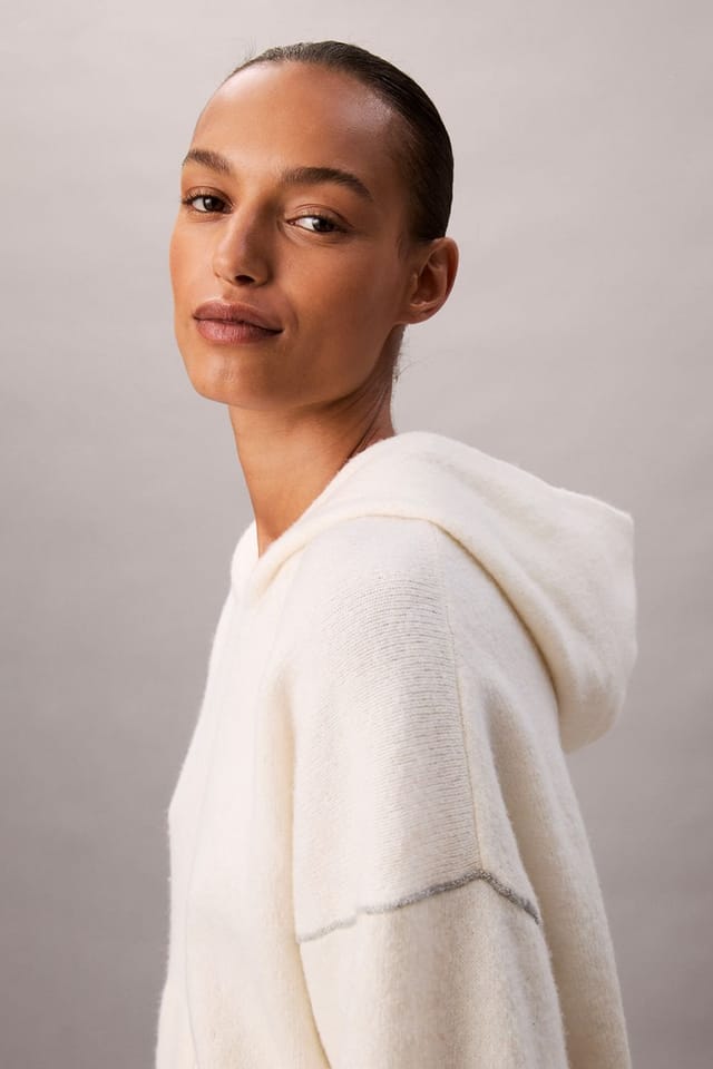 Calvin Klein Calvin Klein Women's Plush Plush Hoodie. Ivory - 2