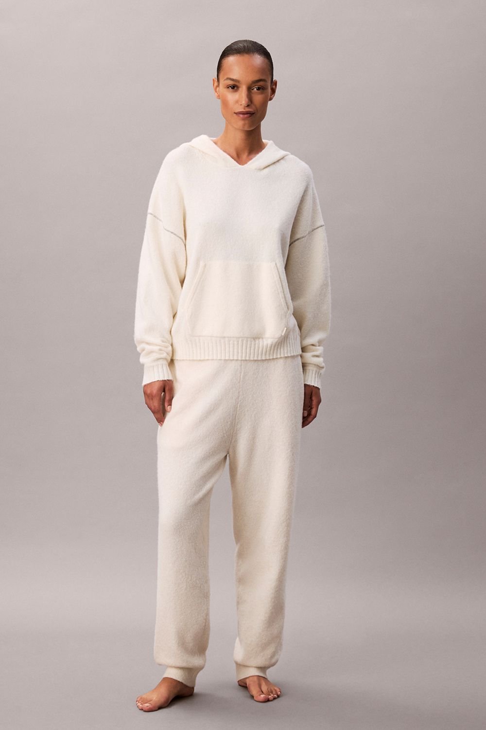 Calvin Klein Calvin Klein Women's Plush Plush Hoodie. Ivory - 3