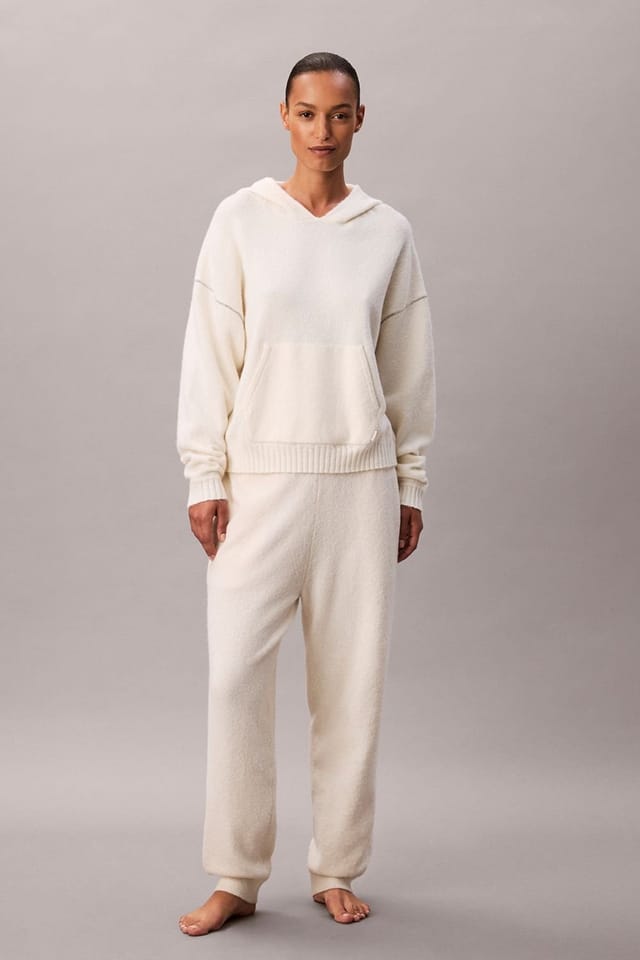 Calvin Klein Calvin Klein Women's Plush Plush Hoodie. Ivory - 3