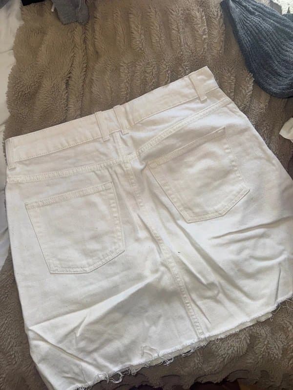 Topshop White denim skirt