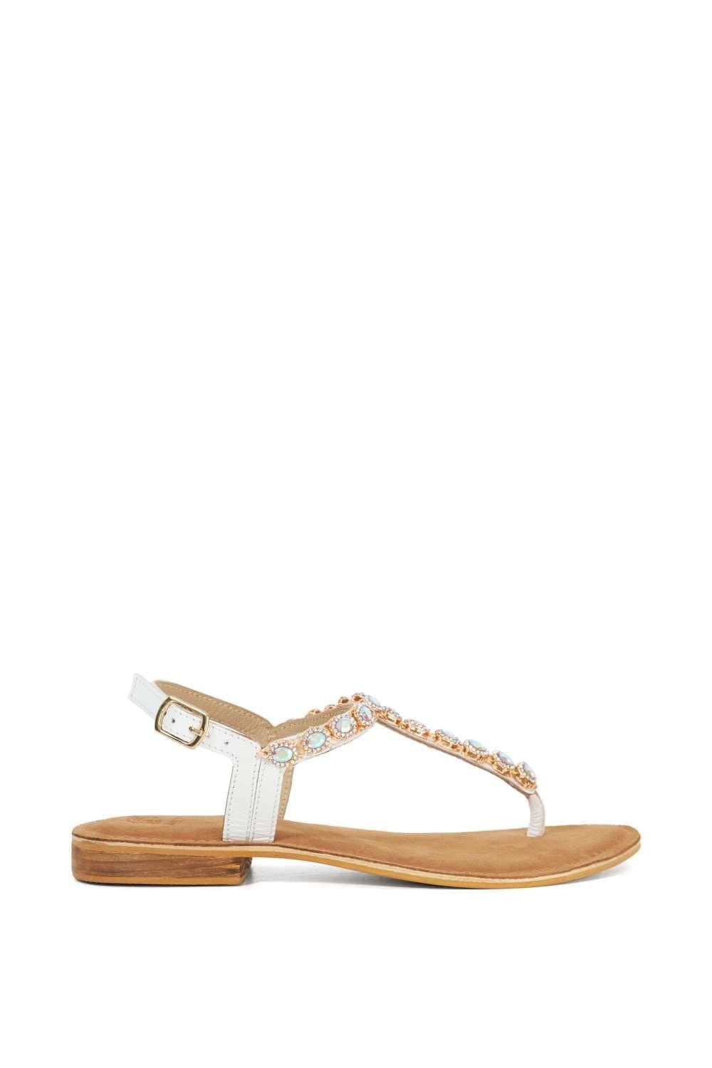 Dune London Dune London Women's 'Larvo' Leather Sandals in White