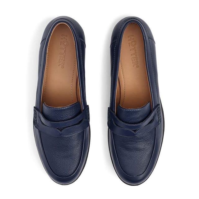 Hotter Hotter Women's Wide Fit 'Dorset' Loafers in Navy - 3