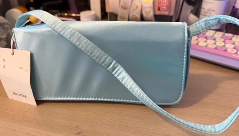 Bershka Bershka Satin Blue Shoulder Bag Mini Handbag BNWT