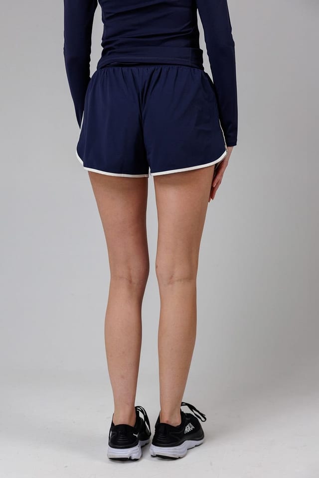 French Connection French Connection Women's Lightweight Elasticated Rib Waist FCUK Shell Shorts in Navy - 2