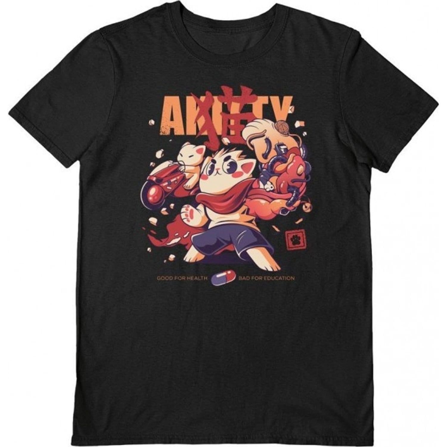 Ilustrata Men's Akitty T-Shirt in Black