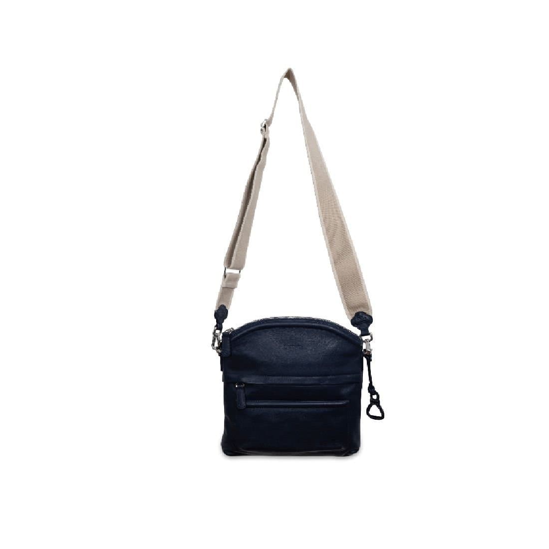 SADDLER SADDLER Women's 'Kimberley' Secure Pocket Handmade Leather Crossbody Bag in Navy