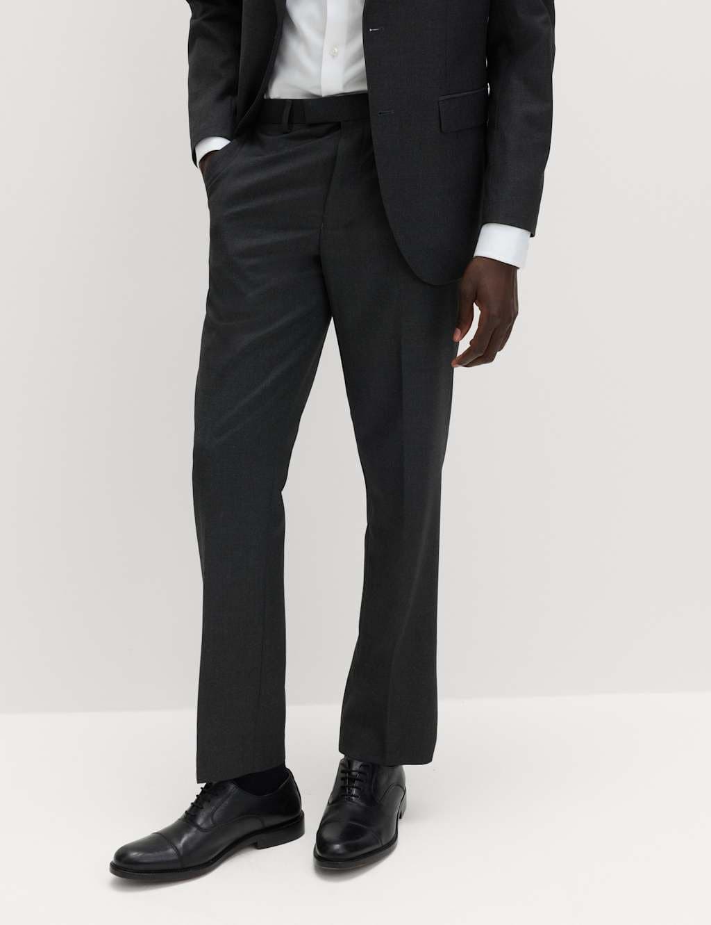 Marks & Spencer M&S Regular Fit Stretch Ultimate Suit Trousers Charcoal
