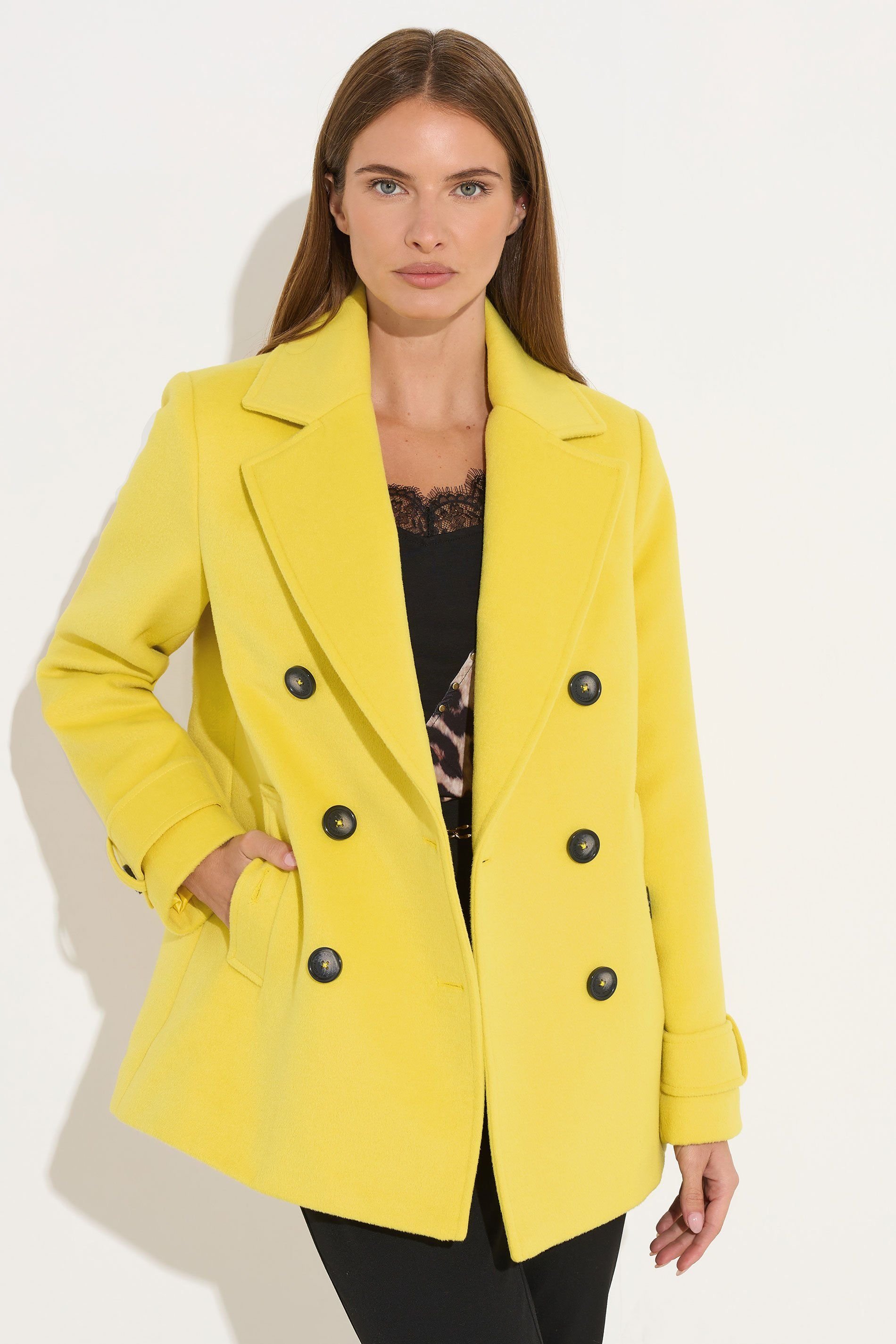 Star By Julien Macdonald Star by Julien Macdonald Women's Button Through Coat in Yellow - 4
