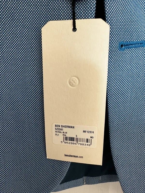 Ben Sherman Ben Sherman Petrol Blue Textured Blazer Jacket – Size Small