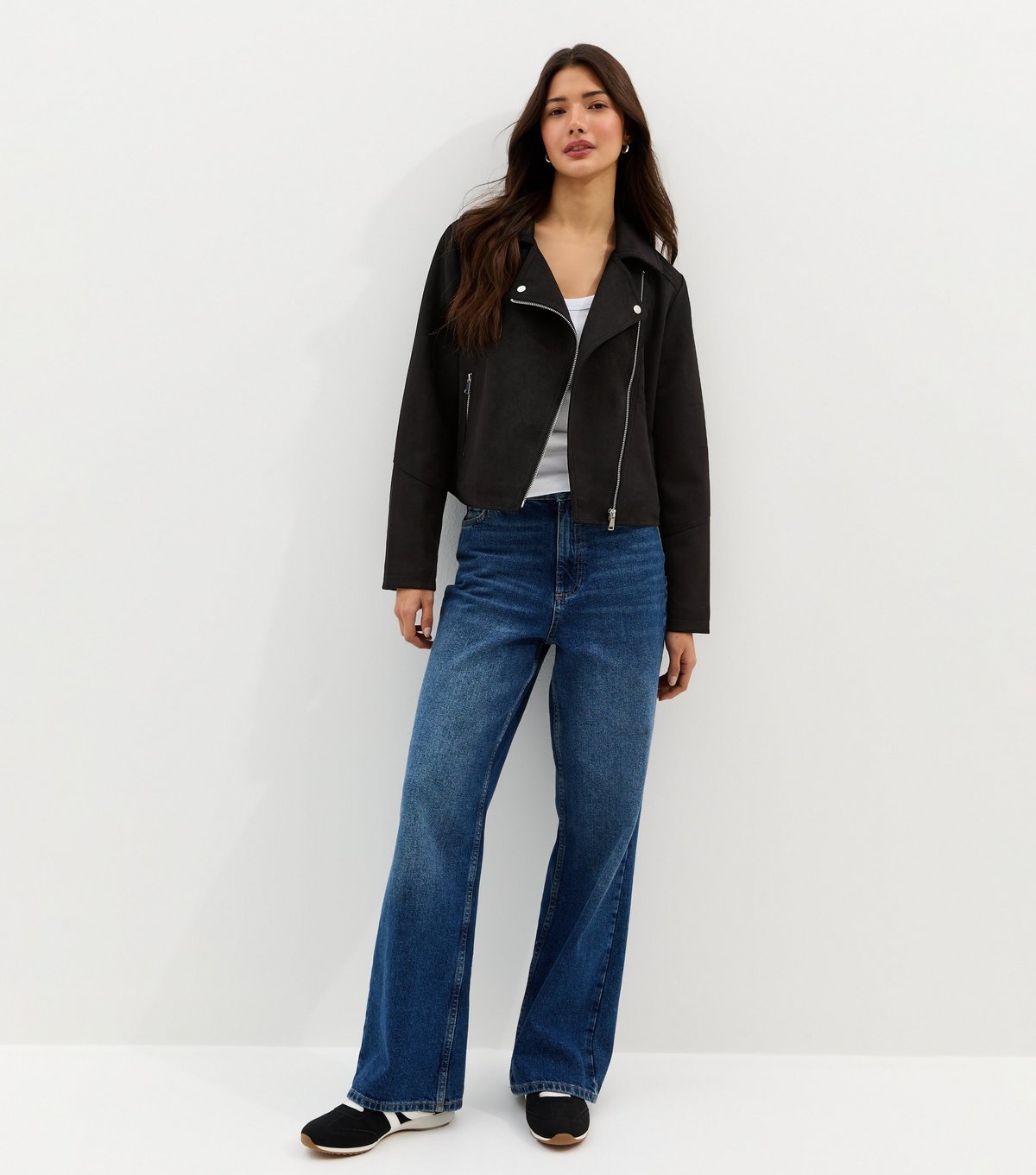 New Look Women's Black Faux Suede Biker Jacket New Look - 3