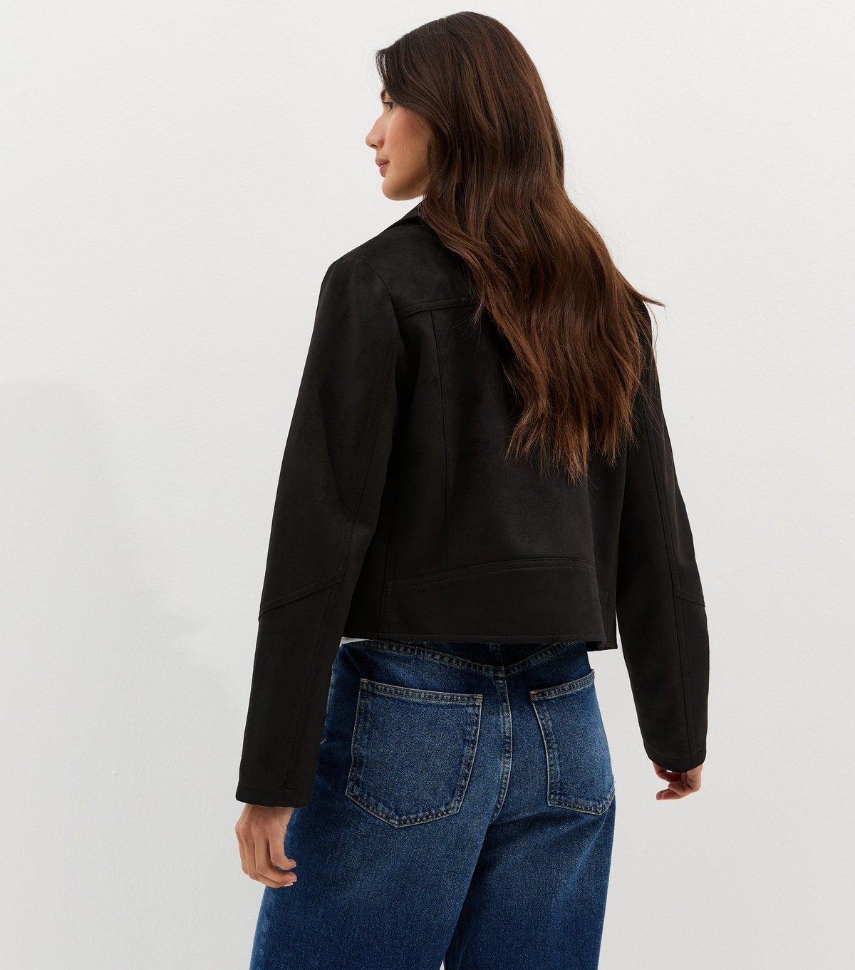 New Look Women's Black Faux Suede Biker Jacket New Look - 4