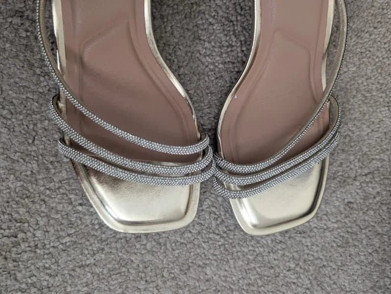 New Look New look faux leather and diamanté kitten heel sandal