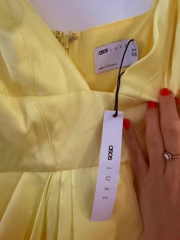 ASOS ASOS luxe yellow cocktail dress size 10