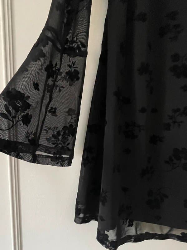 ASOS ASOS black long flared sleeve dress