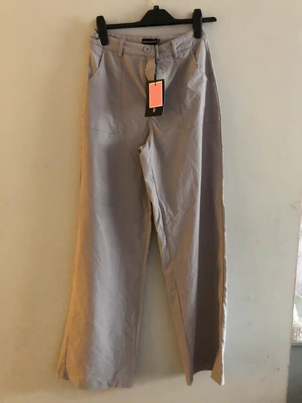 PLT PLT grey wide leg trousers