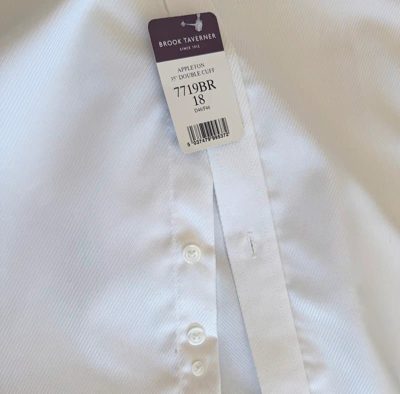 Brook Taverner Satin Striped formal shirt Men’s size 18” 35”