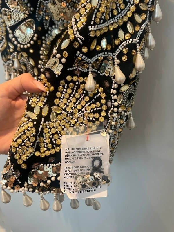 ASOS ASOS luxe gem embellished velvet mini skirt with drop pearls in black