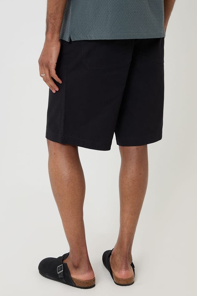 Threadbare Threadbare Men's Baggy Fit Cotton Chino Shorts in Black - 2