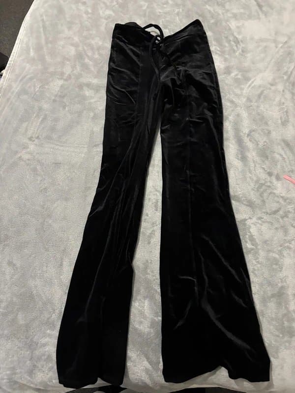 Bershka Black velvet flares