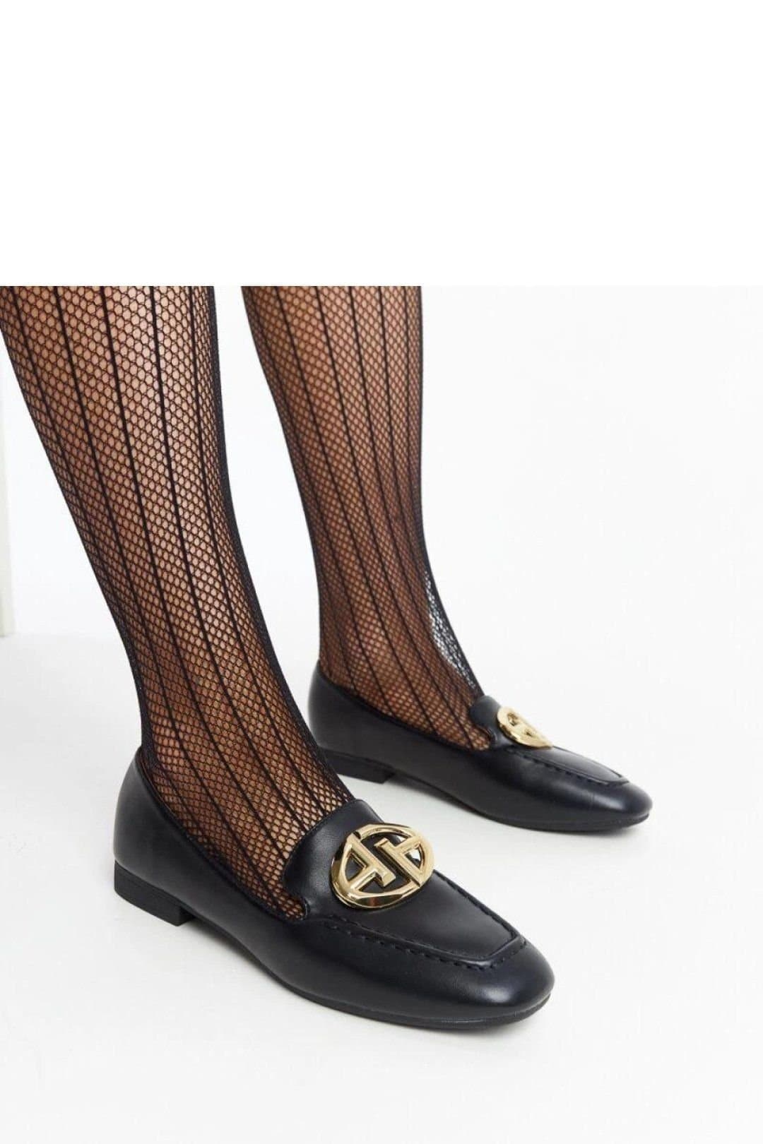 Love Lace Love Lace Women's Bergeron Slip On Loafers Gold Ornament Synthetic in Black