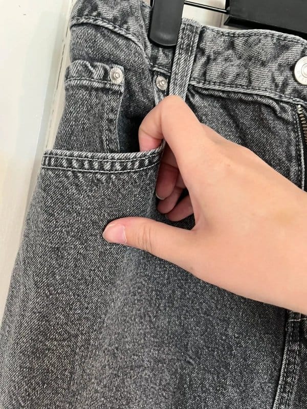 ASOS DESIGN Black Acid Wash Denim Mini Skirt
