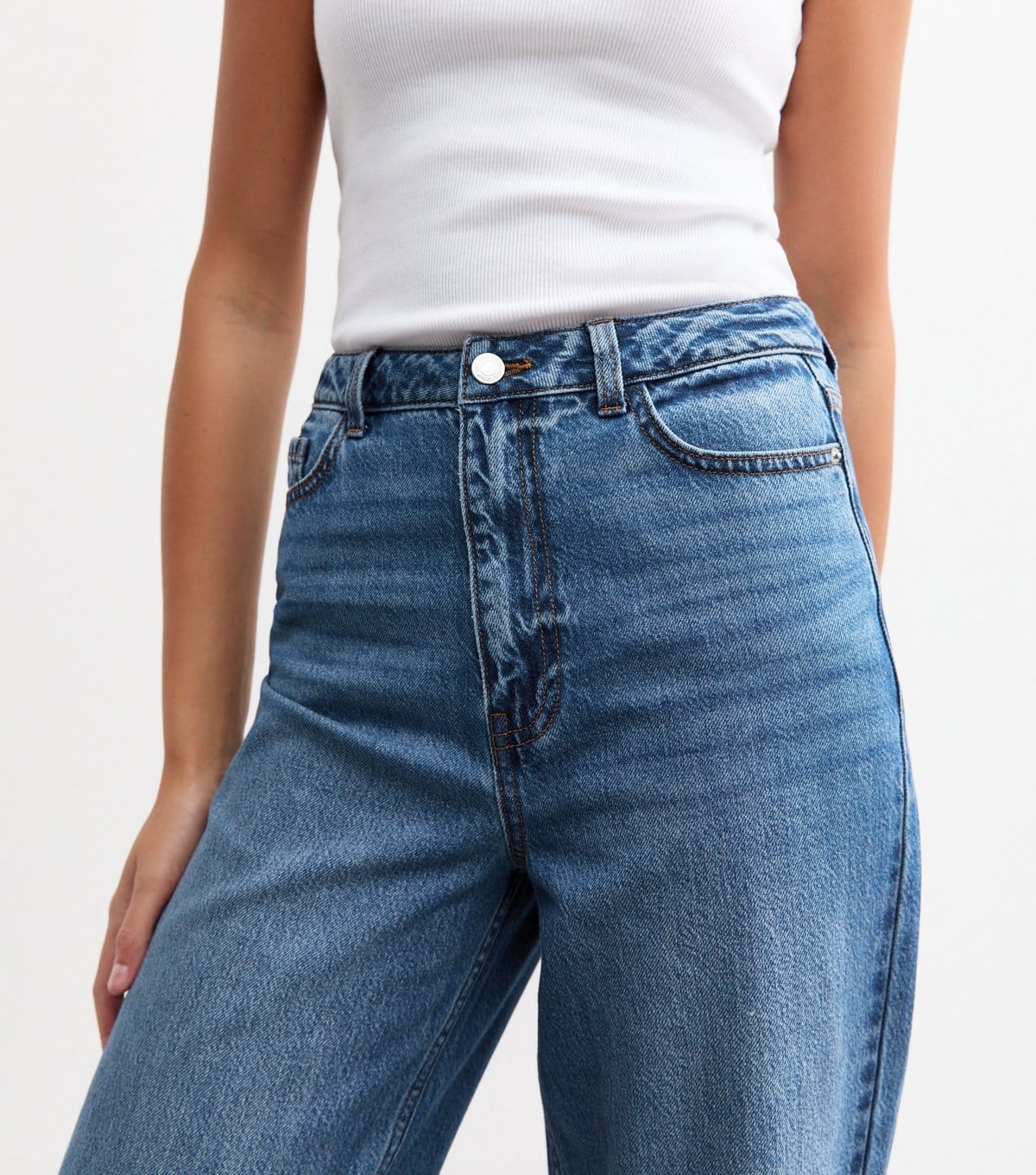 New Look Women's Tall Blue Adalae Wide Leg Jeans New Look - 4