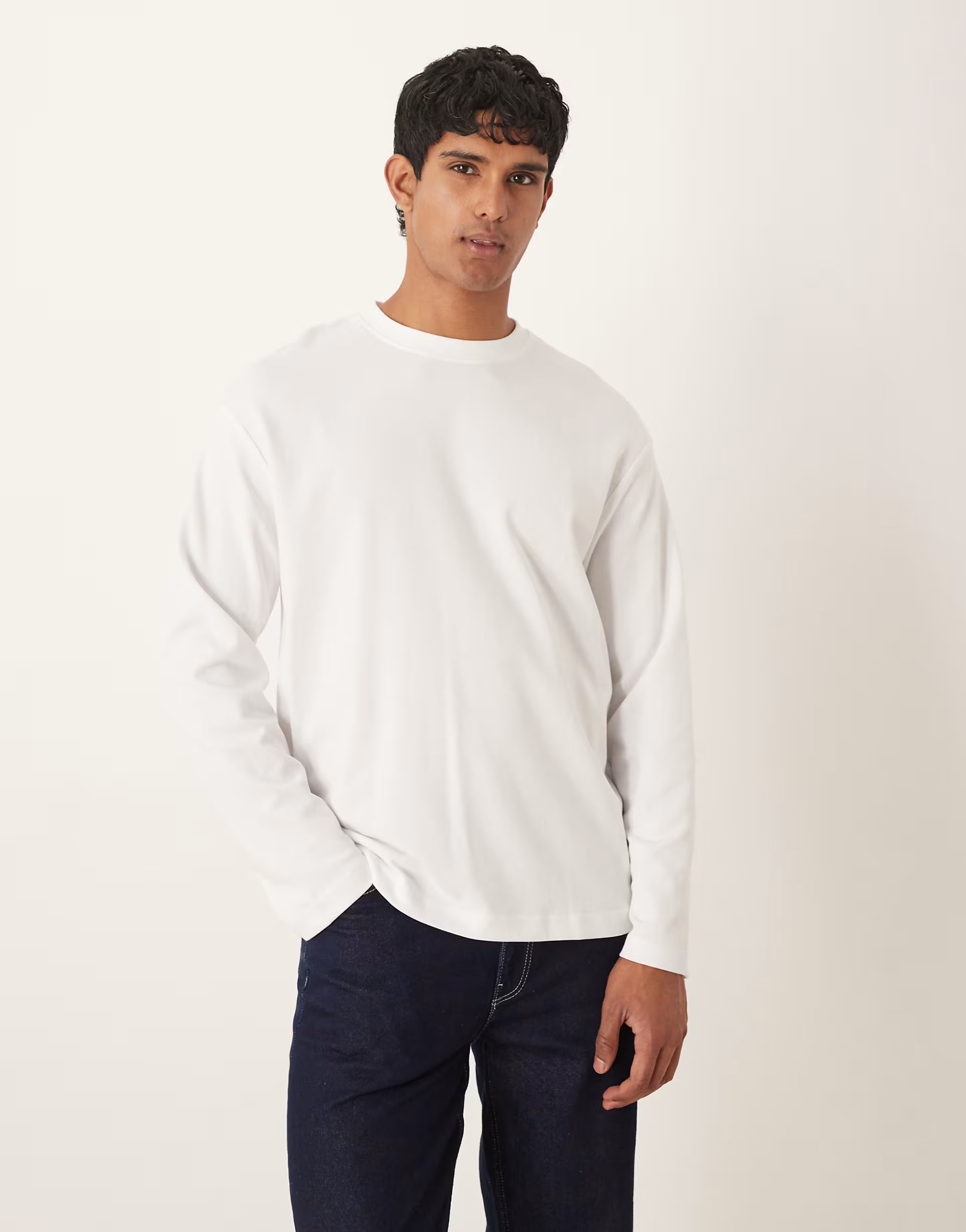 ASOS Selected Oscar oversized long sleeve t-shirt in white - 1