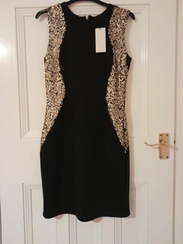 Matalan Black glamorous sequin embellished Abbey Clancy collab dress