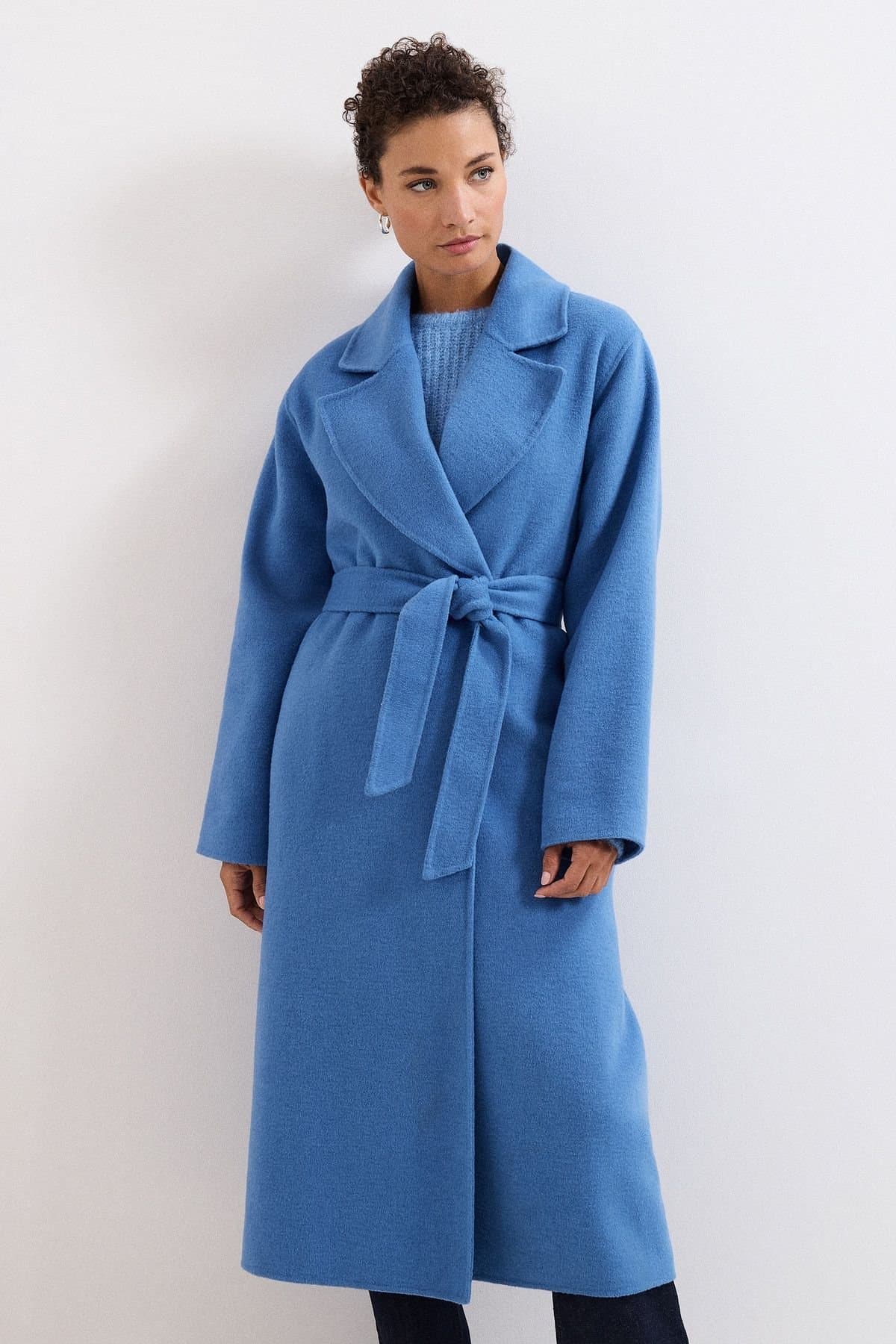 Phase Eight Phase Eight Royal Blue Belted Wrap Midi Coat